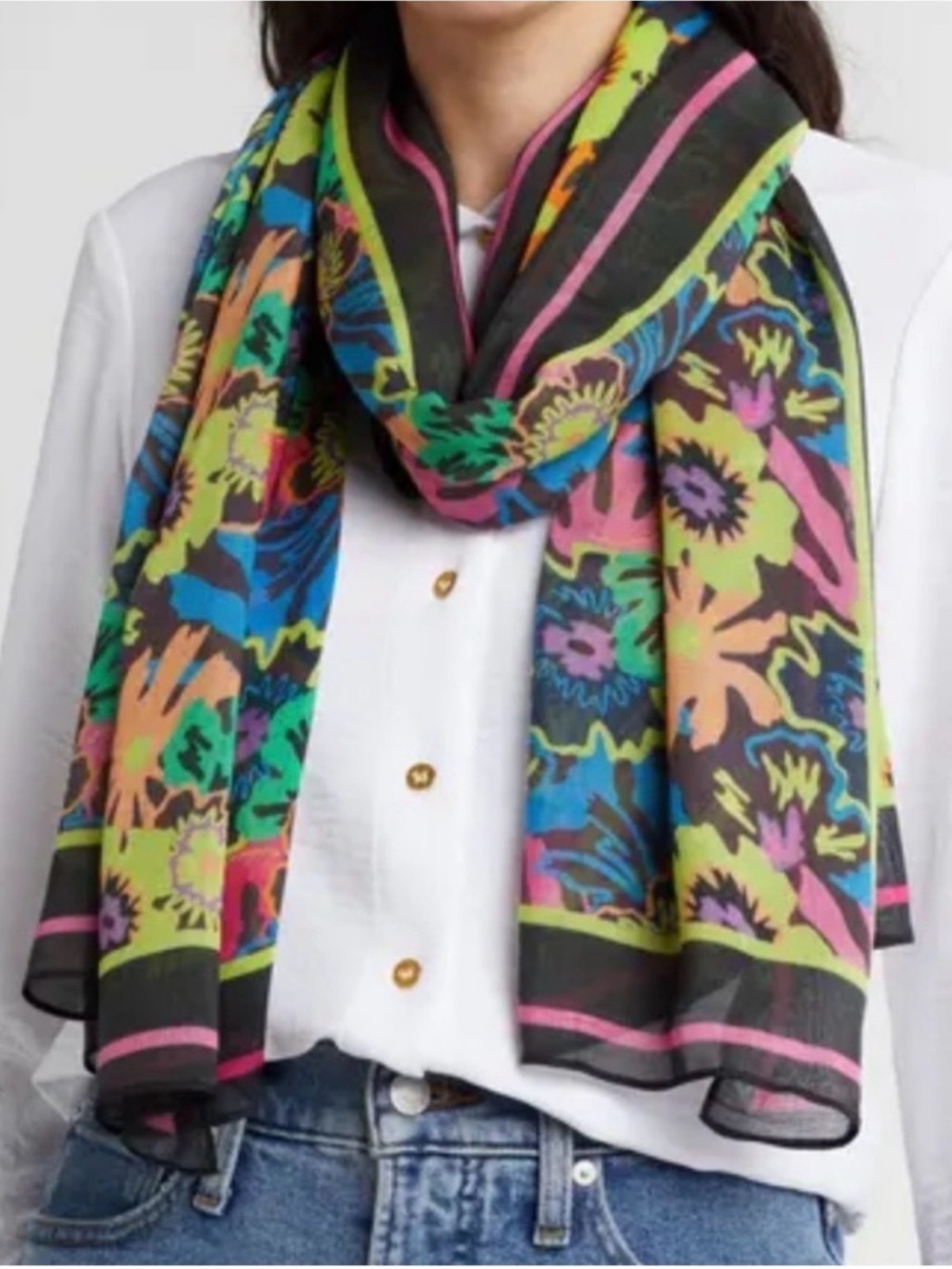 NEW Kurt Geiger London Statement Earrings + Floral Scarf Set πβ¨ - Picture 2 of 9